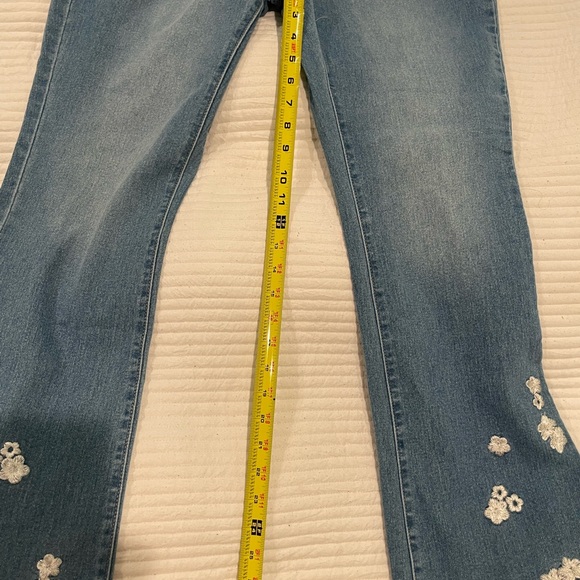 Women's Blue Boot Cut Jeans with Floral Embroidery (size 16) - Picture 8 of 12